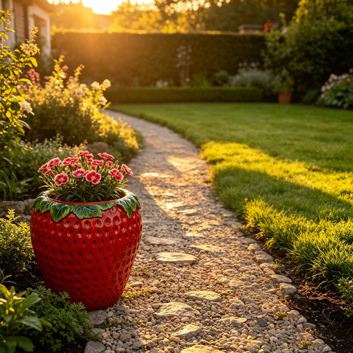 15-Inch Tall Strawberry Shaped Planter Pot