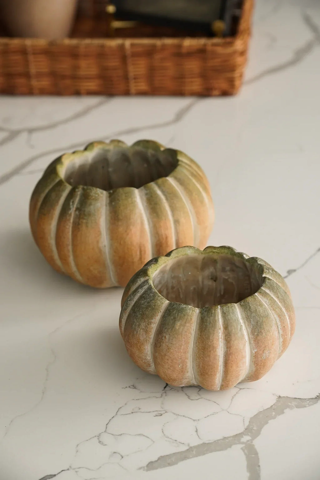 Fall Ombre Cement Pumpkin Planters | 3 Sizes
