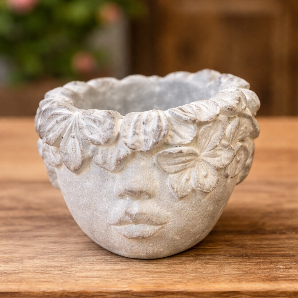 CUTE POUTING GIRL PLANTER