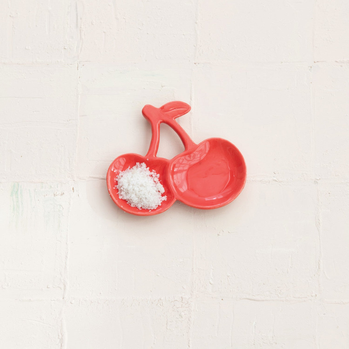 Cherry Shaped Red Ceramic Dish