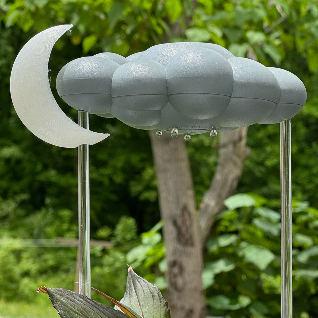 Stormy Dripping Rain Cloud with Glow in the Dark Moon Charm