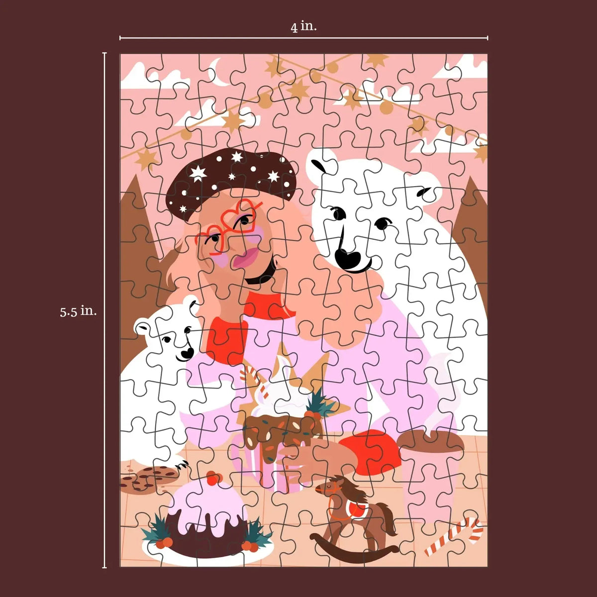 Polar Bear 99 Piece Mini Jigsaw Puzzle Puzzledly