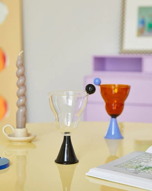 Hand Blown Bonbon Martini Glasses - Unique Whimsical Eclectic Coloured