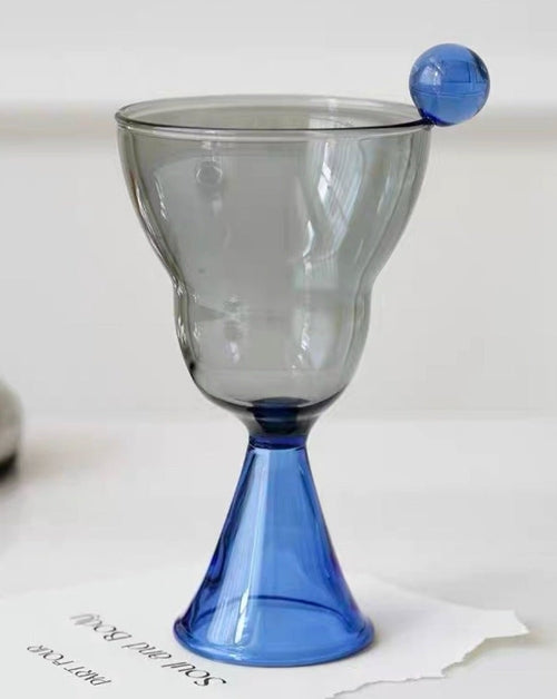 Hand Blown Bonbon Martini Glasses - Unique Whimsical Eclectic Coloured