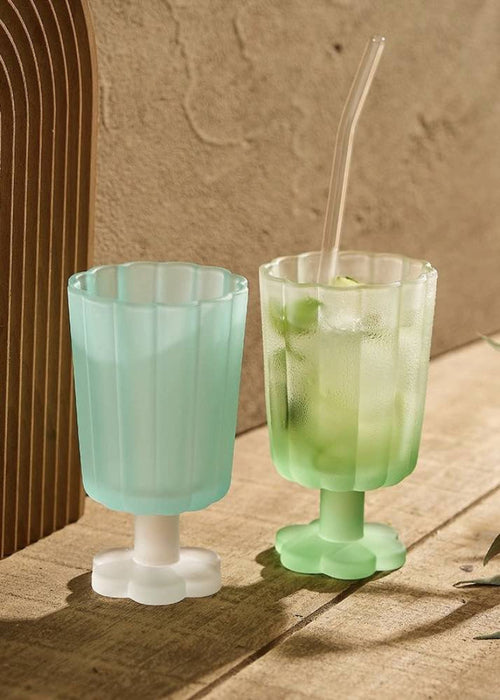 Hand Blown Petal Goblets - Cute Whimsical Colored Wine Glasses