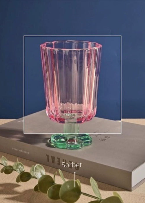 Hand Blown Petal Goblets - Cute Whimsical Colored Wine Glasses
